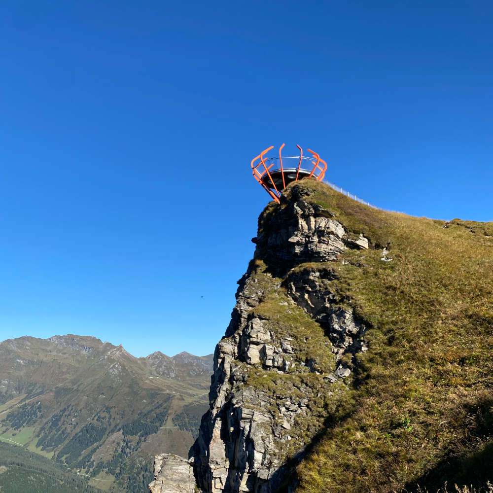 The viewing platform cantilevered off the rock