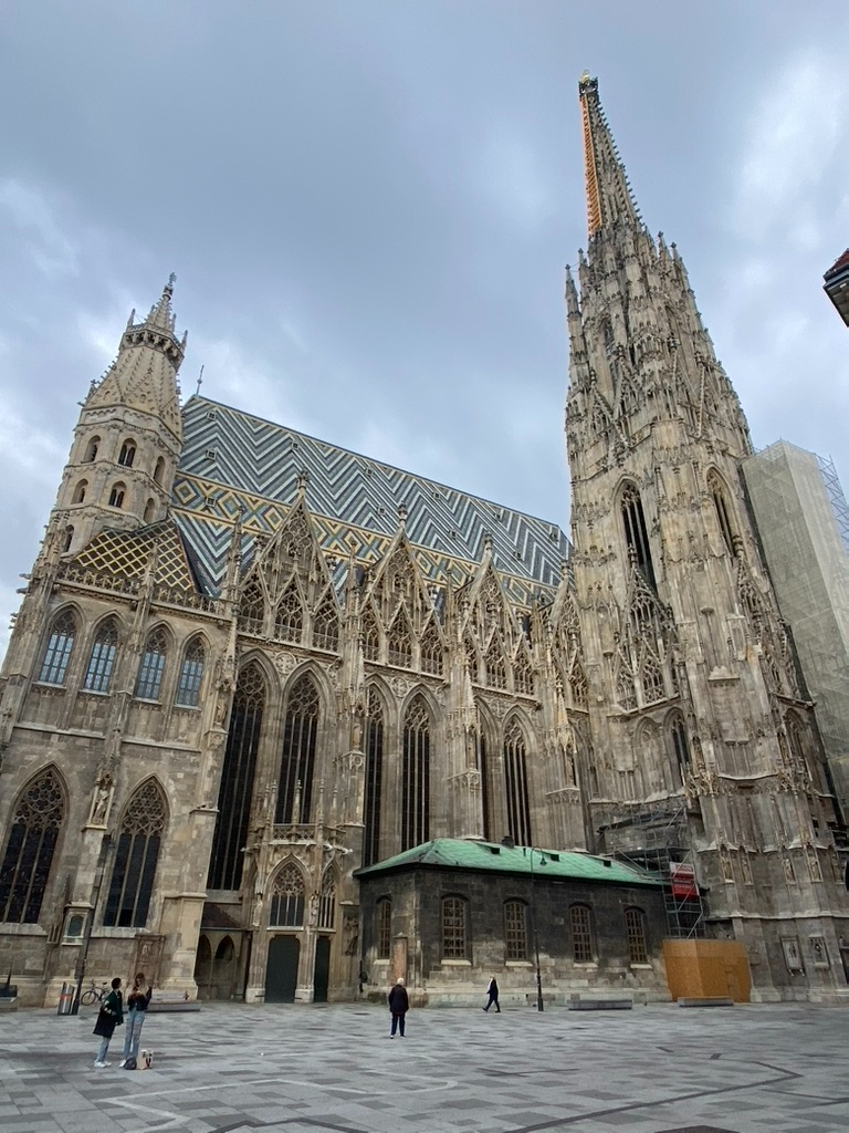 Stephansdom, the roof rebuilt after the war she was writing through