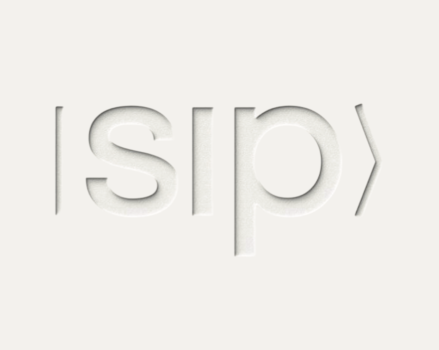 SIP logotype, embossed