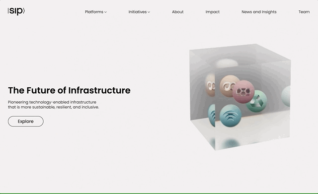 SIP website, the ecosystem cube turning