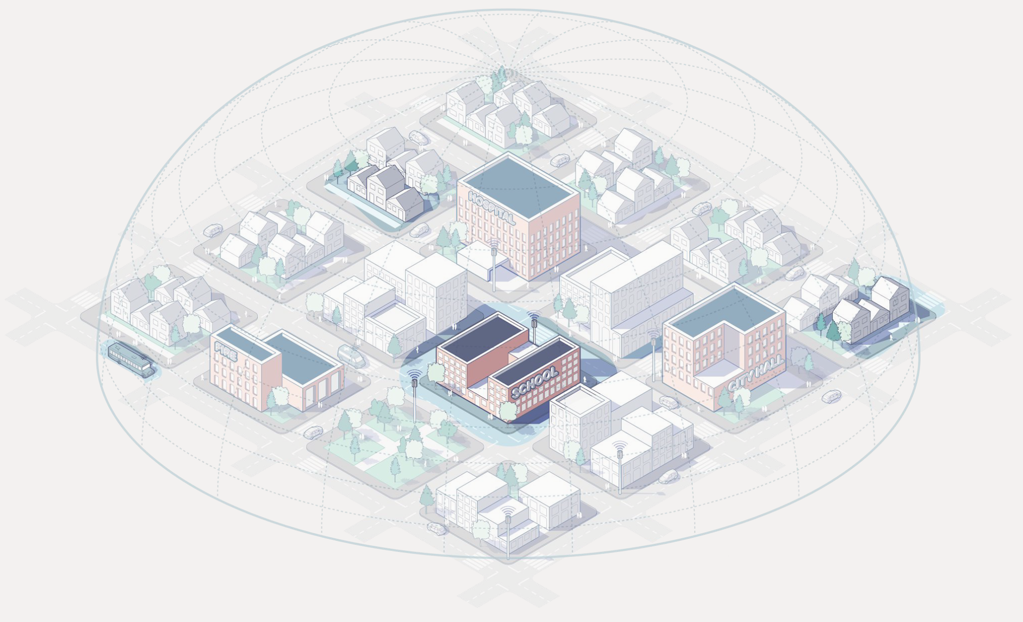 Dense Air coverage shared and sectioned across a city block
